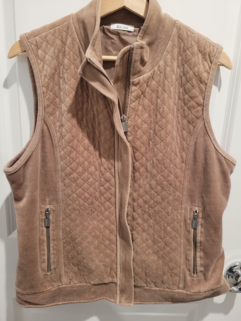 Liz Claiborne Quilted Taupe Vest